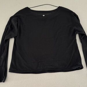 Lululemon size 4 long sleeve black sheer striped long sleeve top